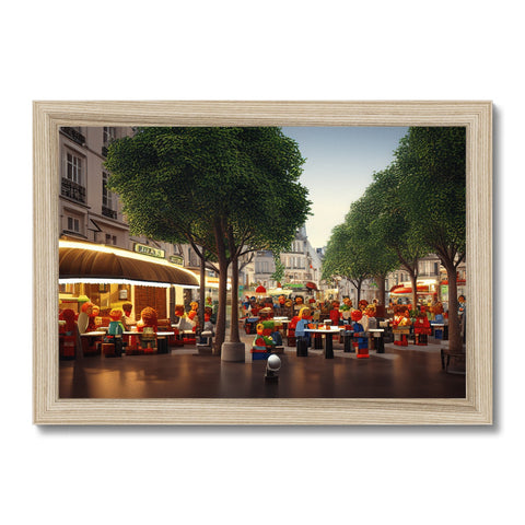 A picture of an image that is of outdoor restaurant with trees and a table with a