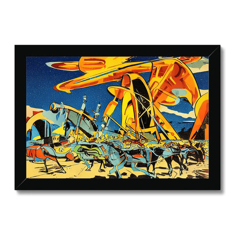 An art print hanging on a wall with several sailboats in view.