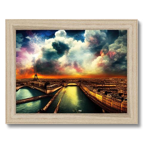 A wooden frame containing a picture print of one of the world's great buildings.