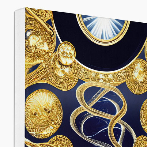 A beautiful hardcover book on a pillow with gold foil that has gold and silver artwork