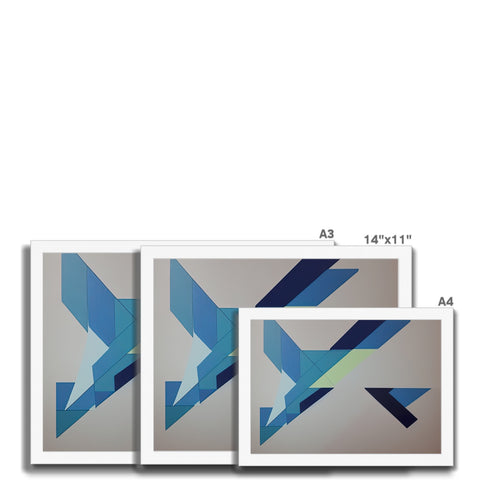 A colorful art print of a four planes on tile set next to an artwork of a