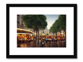 Art prints of an  island in a city street with trees.