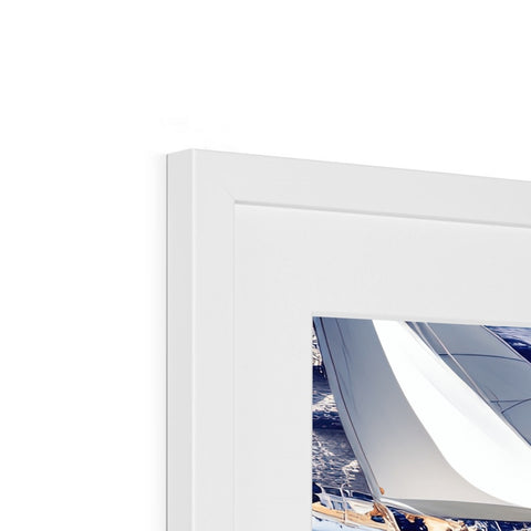 A single picture frame of a white display screen with some different backgrounds on top of the