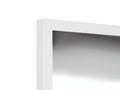 A black shelf is placed under a white background.