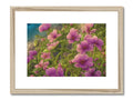 A framed artwork art print with purple flowers and vines.