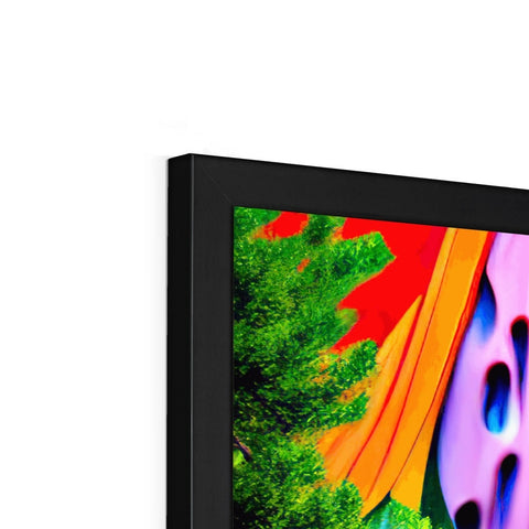 A TV with a lot of brightness and colorful images on it