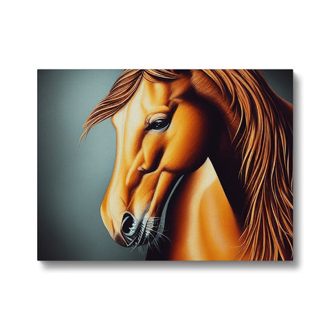 A horse riding is shown in a photo in an art print.