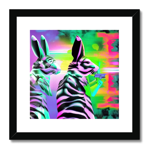 two zebras standing with their backs to each other grazing on top of grass at
