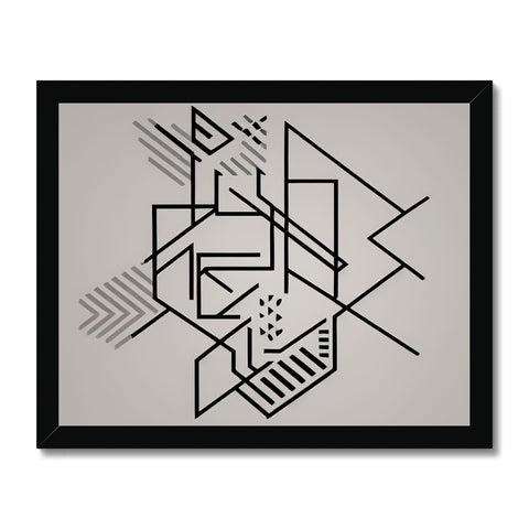Art print with a small handprint painting that has a geometric design