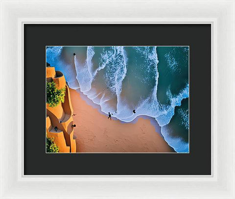 Waterfall Surfing and Ocean Living - Framed Print