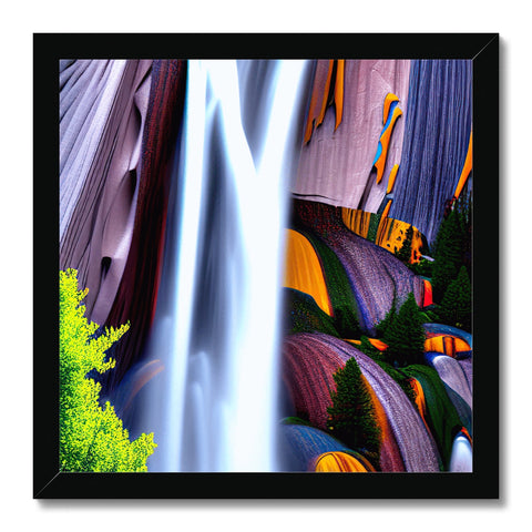 An abstract picture of a waterfall in the background of a photograph.
