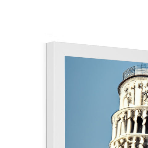 A picture frame with a close up of a structure that reads The Castle of Pisa
