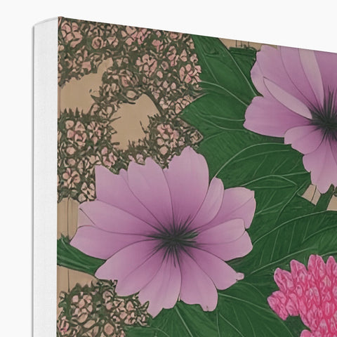 A white floral patterned softcover paper notebook with flowers.
