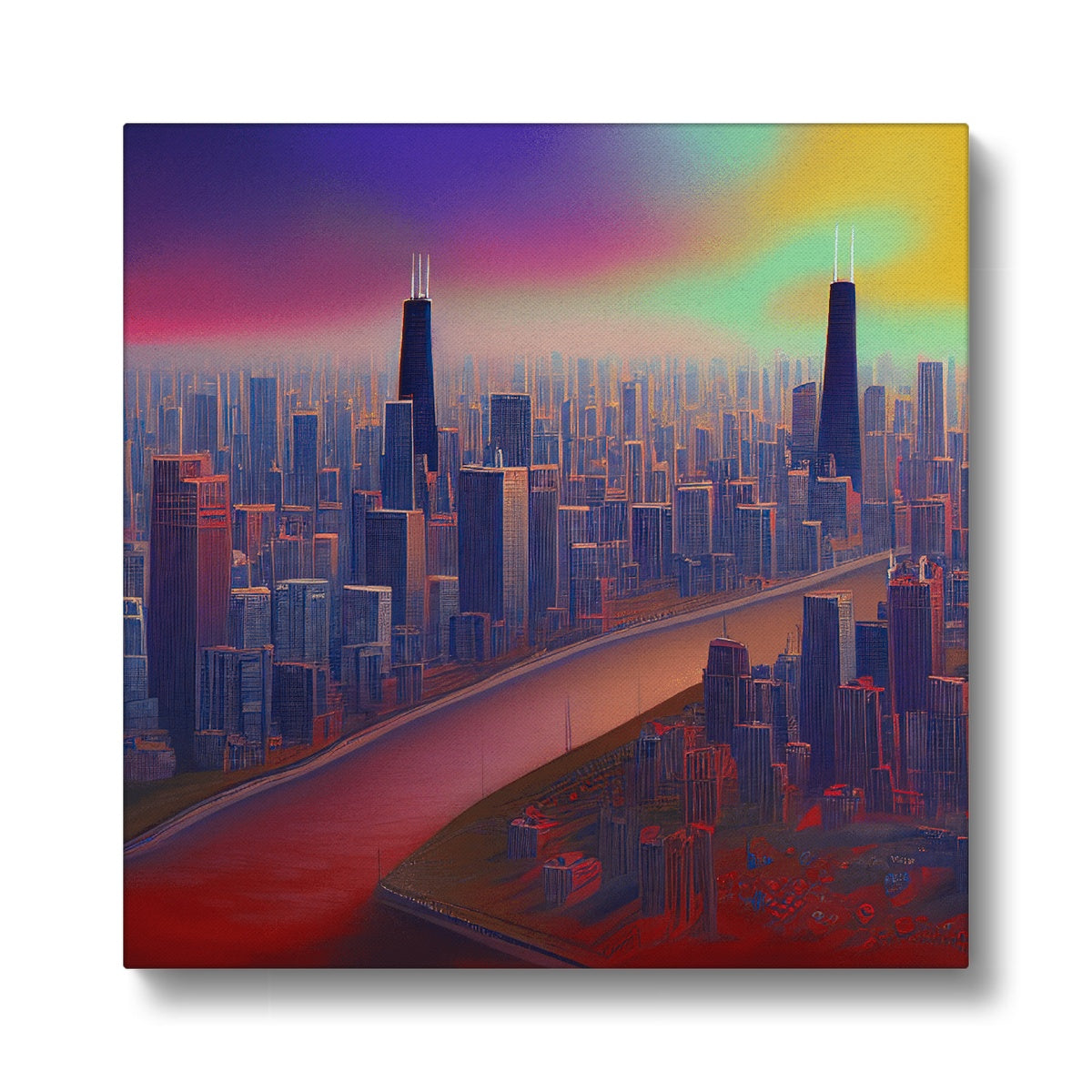 Illinois Meets Chicago A Wall Mural Masquerade Canvas ArtAIstry   123a6c44 E0a4 45b9 B1b6 B4906ae70c16 