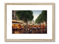 a picture of trees and city trees,  an art print attached to a frame with