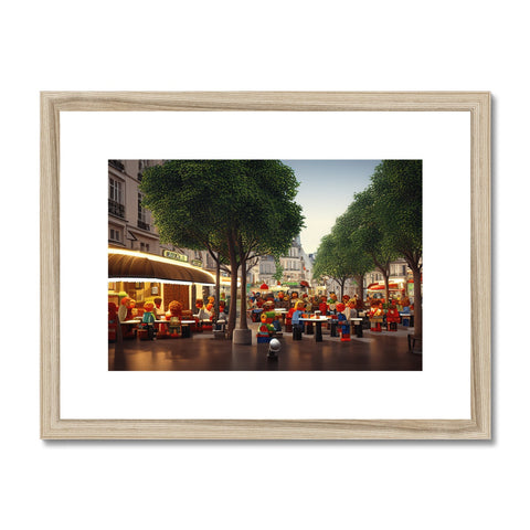 a picture of trees and city trees,  an art print attached to a frame with