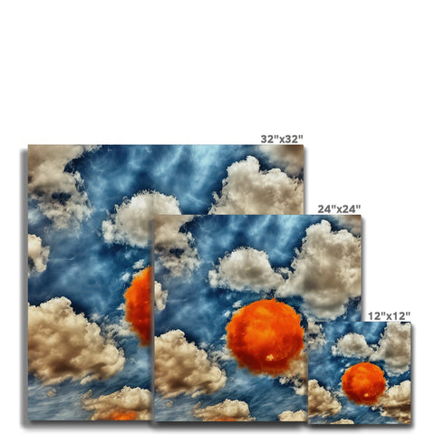 Multiple shapes and colors of clouds and sky on a computer monitor.