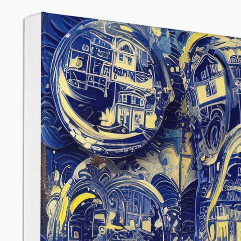 a book is covered in a blue and white tiled art print