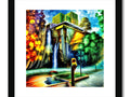 A colorful photo of the Golden Spring framed in an art print.