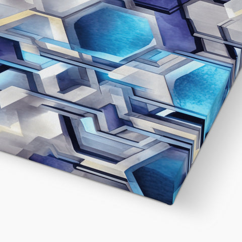 a tile block made of glass and metal, it is a geometric design with four different
