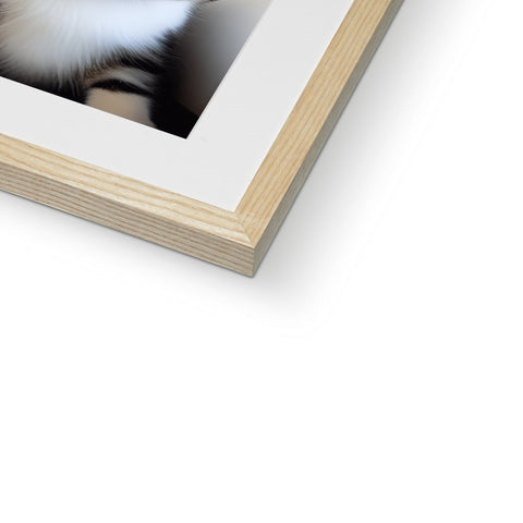 A white picture frame with a frame with pictures of cats and animals covered on it.