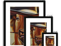 A large pinto horse with four images of many images on a metal frame.