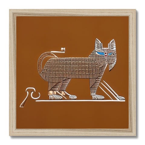 An Egyptian style piece of art that was used for a cat in the past.