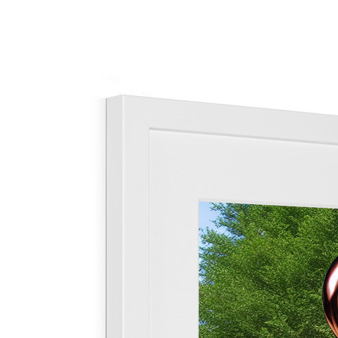 A view of a picture frame that is in a small frame.