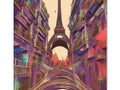 Art print of an image of Paris with a rainbow