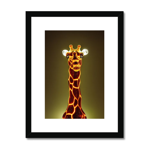 a giraffe moving around on a lush green hillside at night, with a very