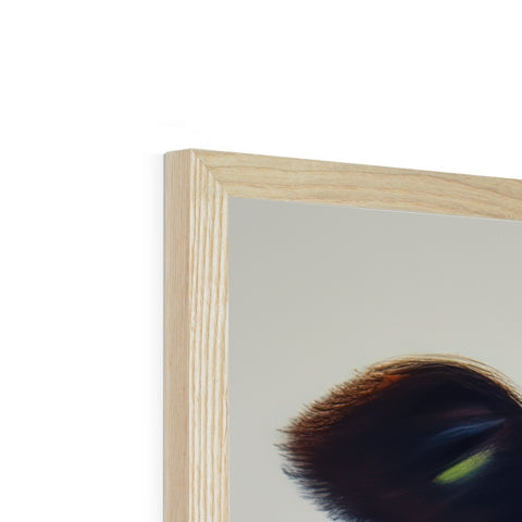 A picture frame with a picture of a mirror with a close up of a small animal