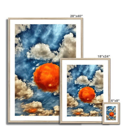 three photos of a cloudy sunny day topped with orange leaves on a frame with a large