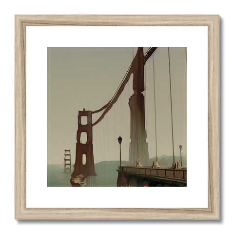 A yellow and white framed picture of the golden gate of an old city next to an