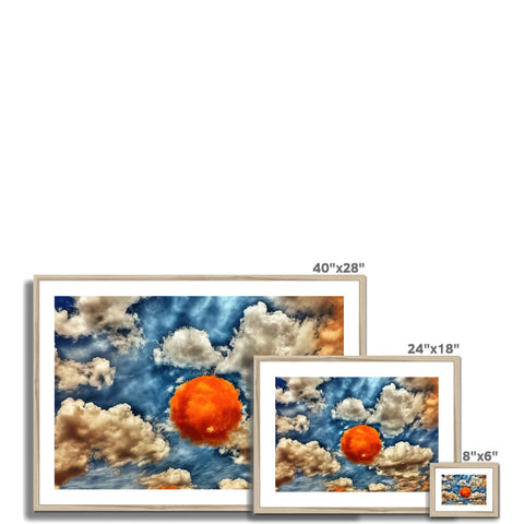 a 3D view of an open sky made up of a picture and some bright clouds
