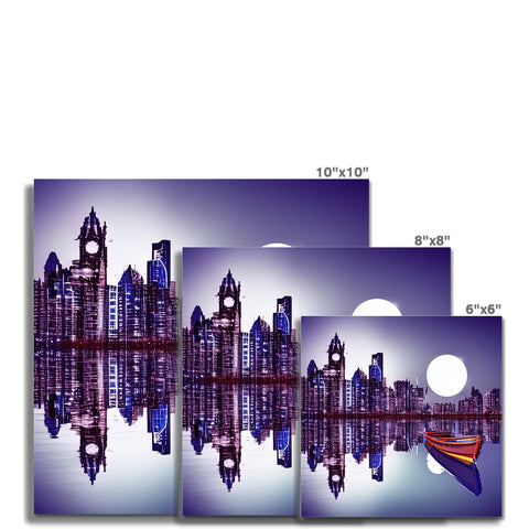 A green softcover art print with the City skyline displayed in silhouette.