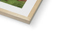 A wooden framed book containing art photos of food, paintings and books.