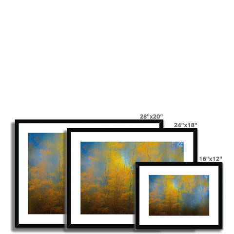Multiple images of trees on a blue frame are a series of picture frames.