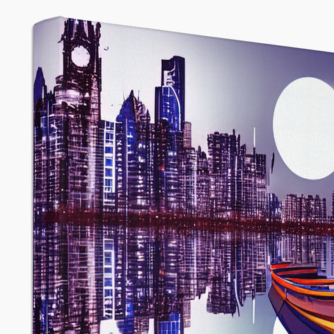 A metal sticker book with a city skyline on it.