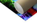 a big colorful roll of paper on a paper roll on a table