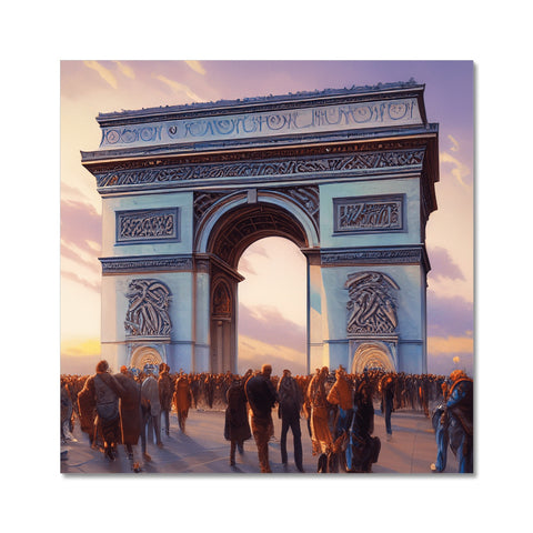 art print of a large painting of Paris with the Eiffel Tower in the front
