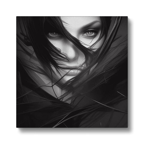 Beautiful print of a woman on a canvas.