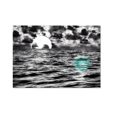 A picture of ocean water that is in the background of a black and white background.