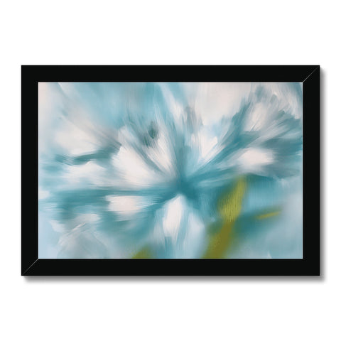 A picture of a flower on a white background in a frame.