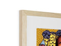 Wooden frames for a giraffe with a picture of the animal on it.