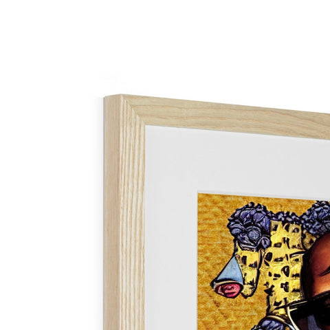 Wooden frames for a giraffe with a picture of the animal on it.