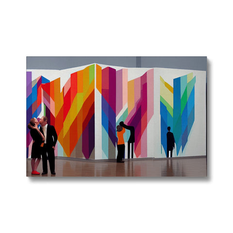 An acrylic wall with vibrant colors and colors on the inside.