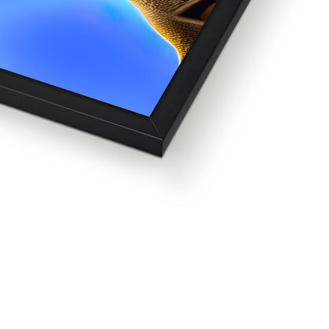 A picture frame holding a tablet next to other picture frames.
