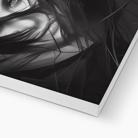 On a black and white wall is a tablet and white photo illustration.