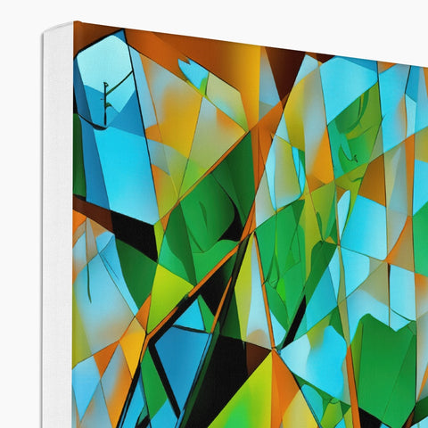 a book of photos with a painting of an abstract geometric and floral design