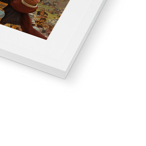 Plain white canvas with a picture of a child holding a book in a frame.